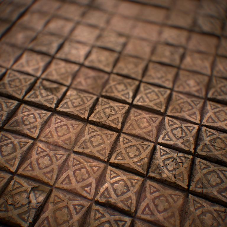 Materials studies Tiles floor cathedral
